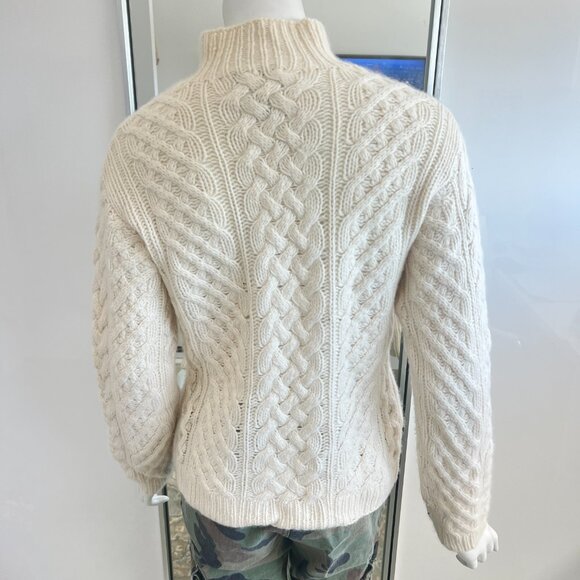 Pure Cashmere Fisherman's Cable Knit Sweater SZ L - Picture 4 of 16